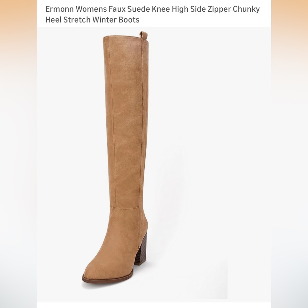 Khaki Knee-High Women's Boots